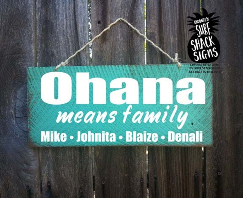 Personalized Ohana Sign Family Sign Ohana Means Family Etsy