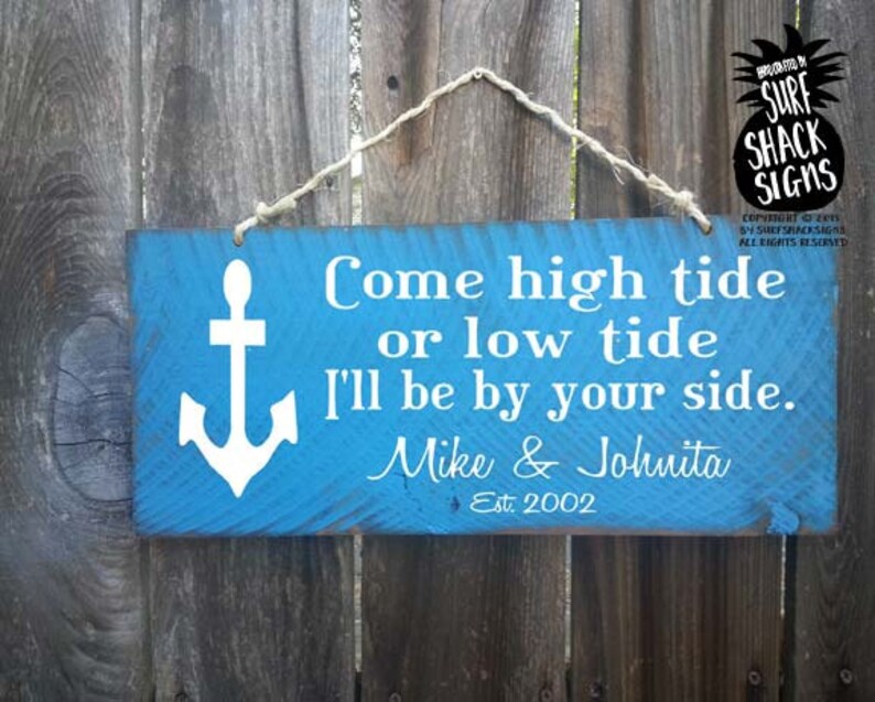 in-high-tide-or-low-tide-personalized-sign-wedding-gift-etsy
