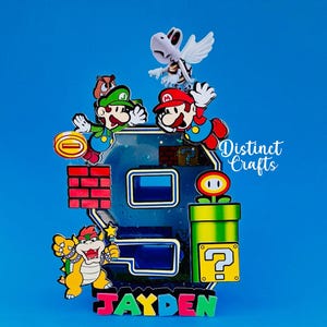 Agitador de letras 3D de Mario Brother/ Letra 3D de Luigi/ Decoraciones de Mario y Luigi para fiesta/ Recuerdo de fiesta