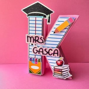 Carta 3D para el maestro / Carta 3D de la Semana de Agradecimiento al Maestro / Decoraciones para maestros / Regreso a clases