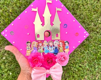 Princess Graduation Cap Topper | Personalized Decorated Kids Cap | Class of Year | School Cap Topper