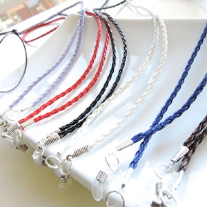 Braided Leather Eyeglass Chain Chain Reading Glassess Holders ...