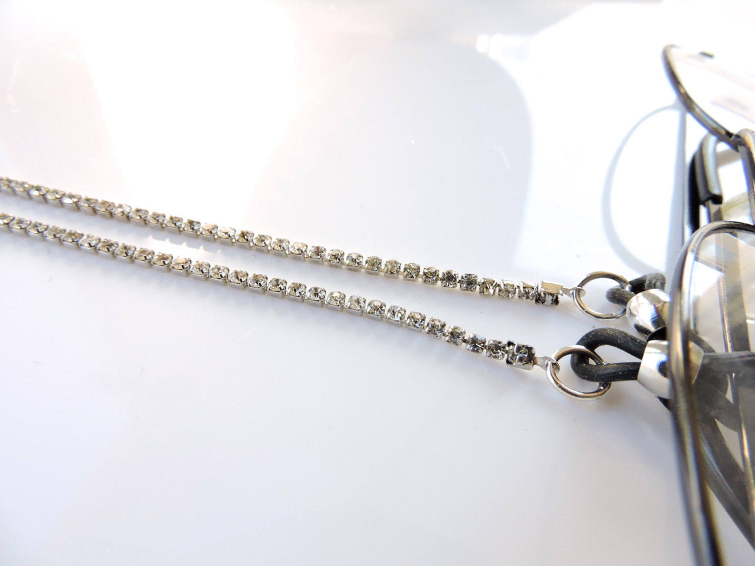 Rhinestone Eyeglass Chain Rhinestone Reading Etsy