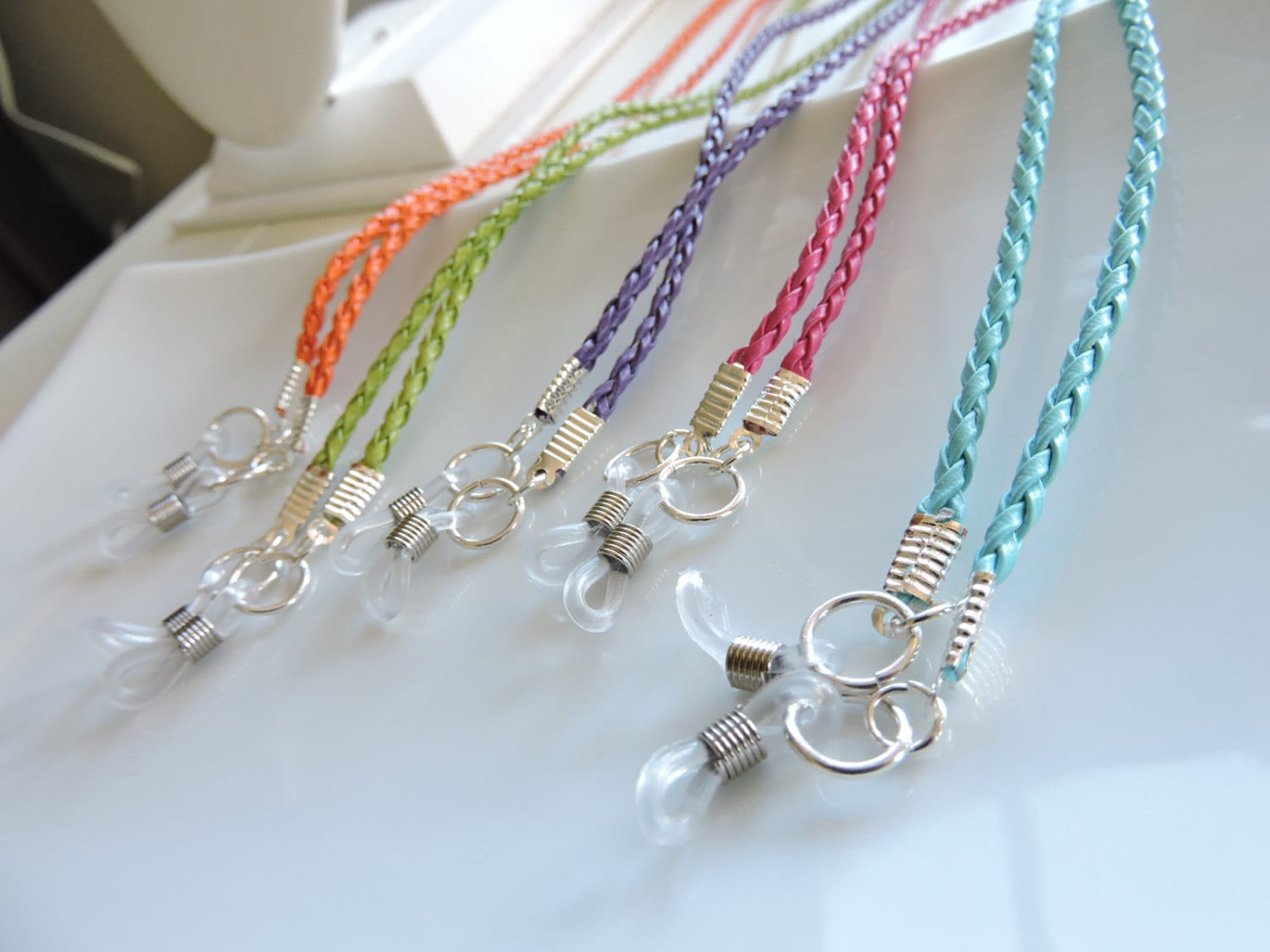 Braided Leather Eyeglass Chain - Chain Reading Glassess Holders -  Su…