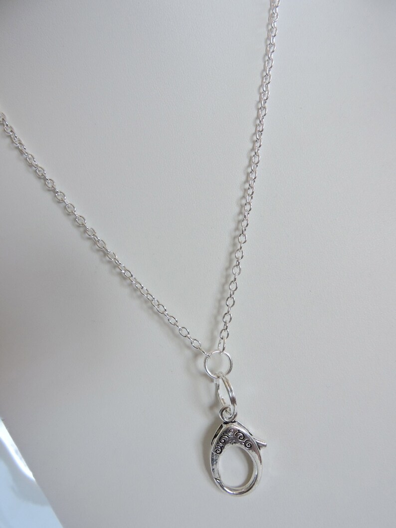 Silver ID Badge Holder Silver Chain Lanyard Chain Id Badge Etsy