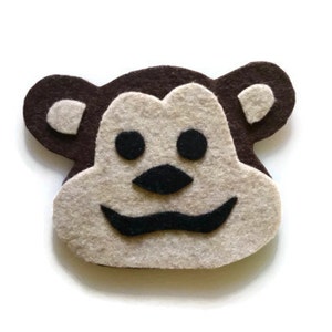 Monkey Iron On Patch - No Sew - Felt