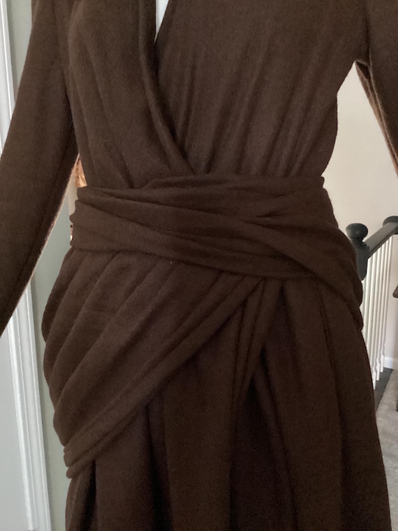 donna karan brown dress Donna Karan Women's Sleeveless Wrap Midi Blazer Dress in Fawn