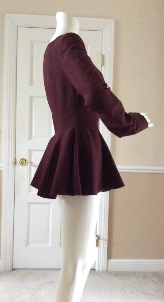 Gianni Versace for Complice 1990 burgundy peplum r