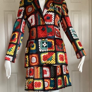 Moschino Cheap and Chic Skirt Suit, Crochet Granny Square Photo