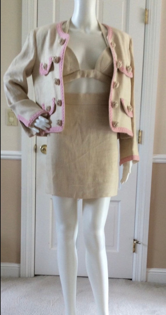 Moschino vintage 1989 unworn skirt suit, 3 pieces,