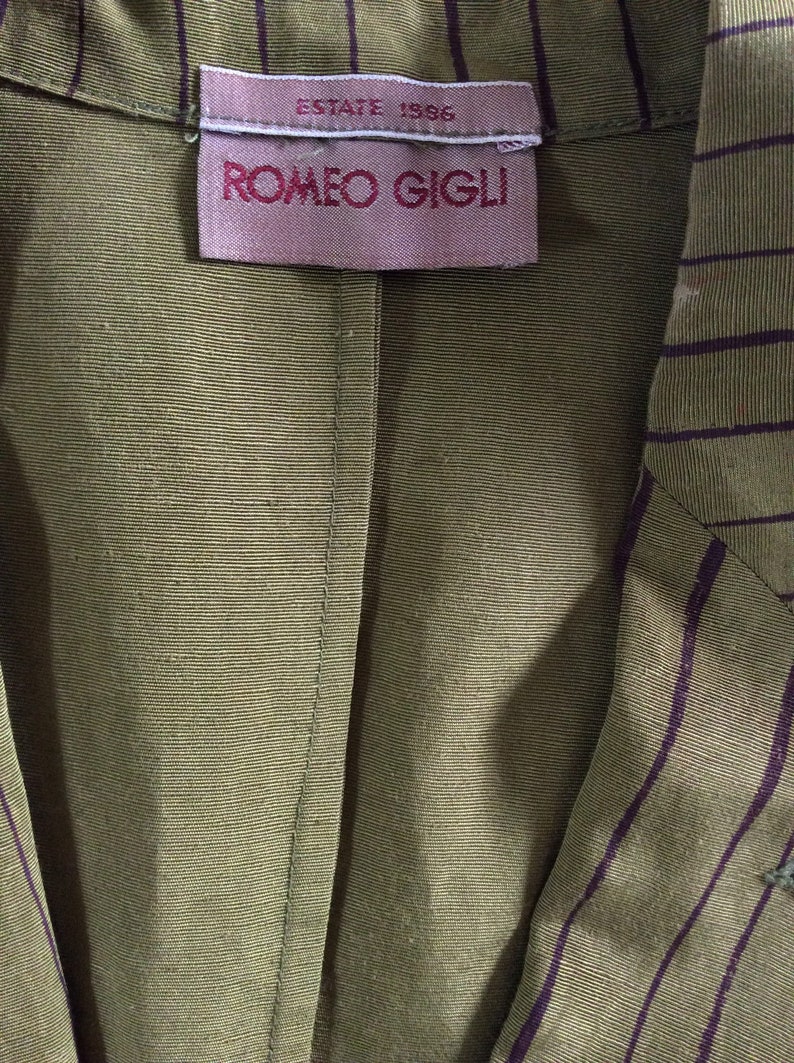 Romeo Gigli Vintage 1996 Unlined Dark Lime Green With Dark - Etsy