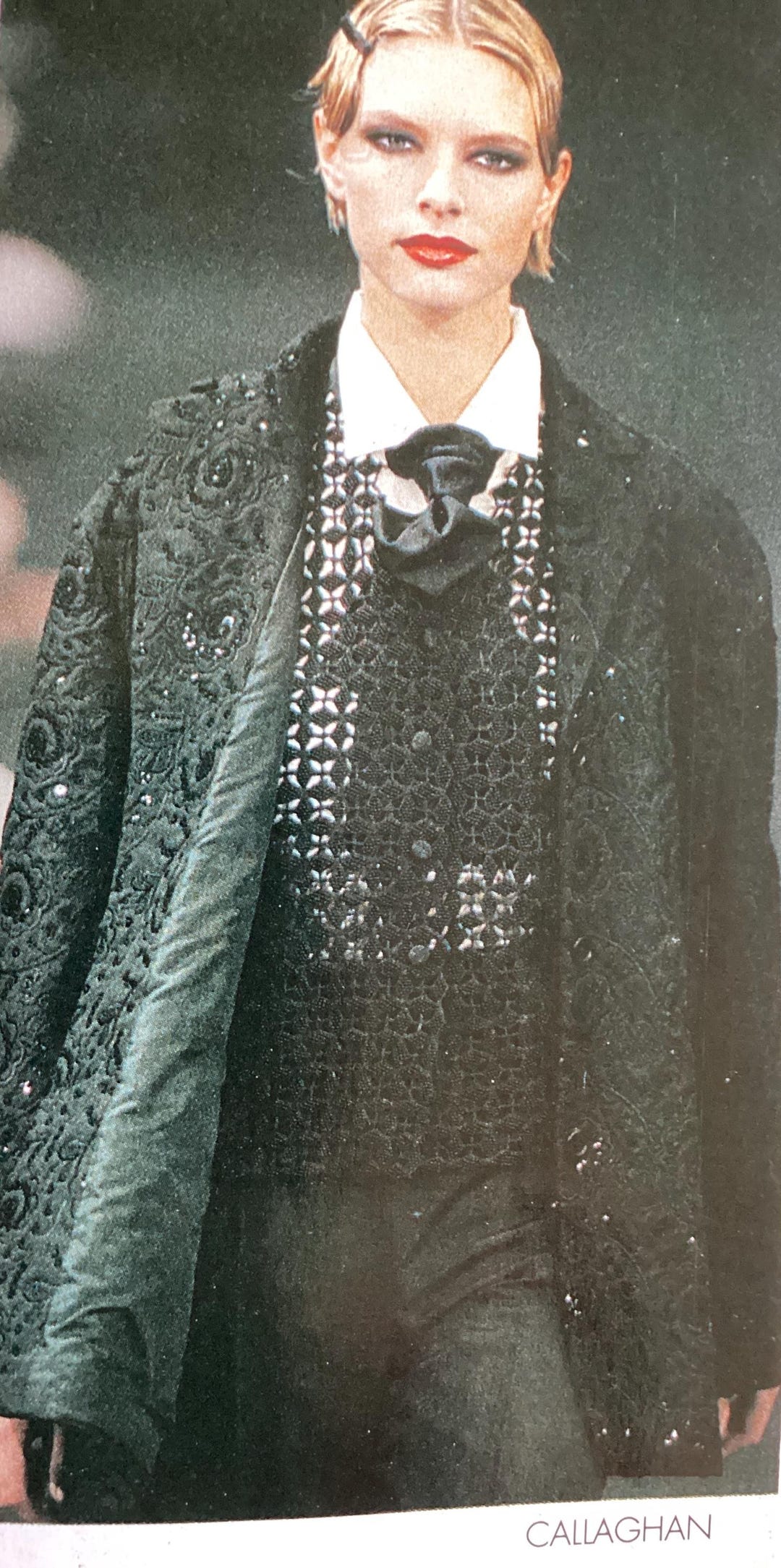 Vintage 1991 Callaghan by Romeo Gigli Black Sequined Oversized
