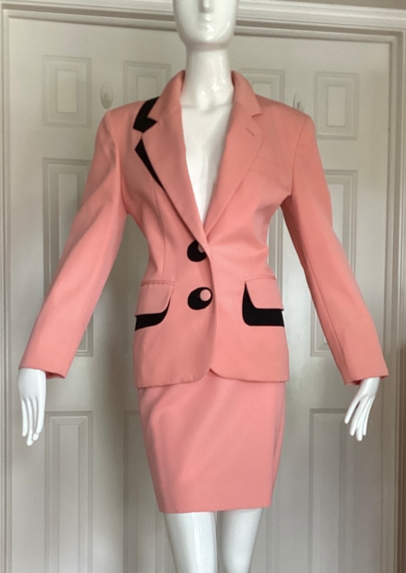 Moschino Couture, Vintage 1985, Trompe-l'oeil Shaded, Pink Skirt
