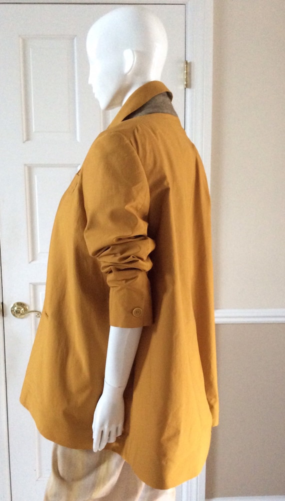 Romeo Gigli Vintage 1990 Gold Cotton Over Sized Jacket With Single