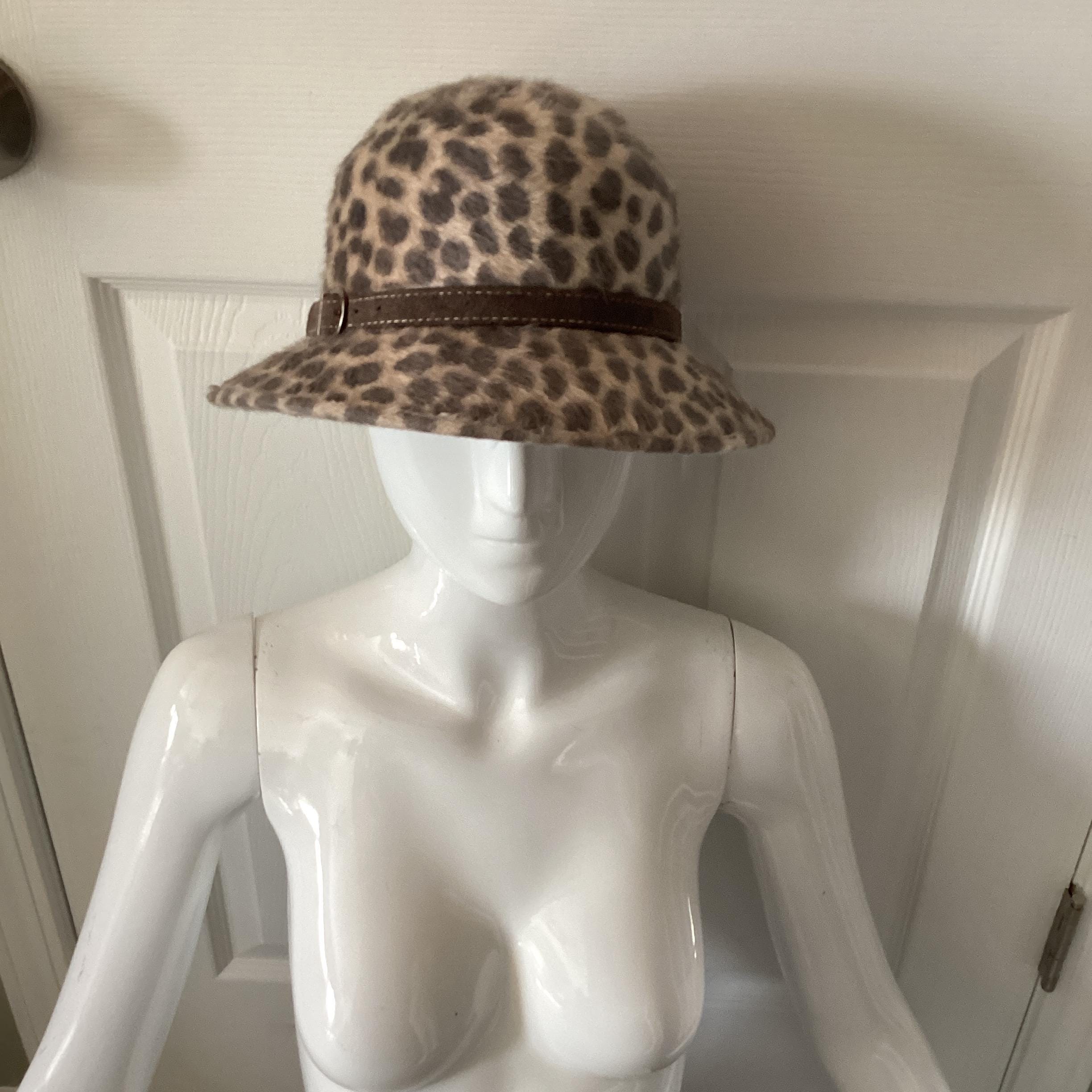 RARE Eric Javits Woven Straw Sun Hat with Animal Print Band tan Toulon I Raffia Floral Bucket Hat UV | Eric Javits main image 2