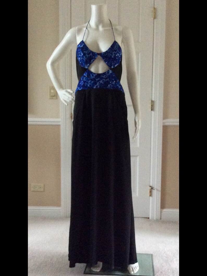 black silk floor length dress