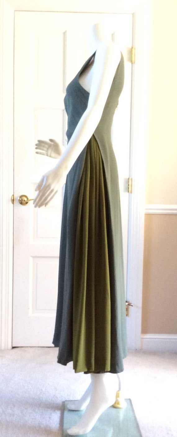 Sybilla vintage 1988 maxi dress in olive and sage… - image 1