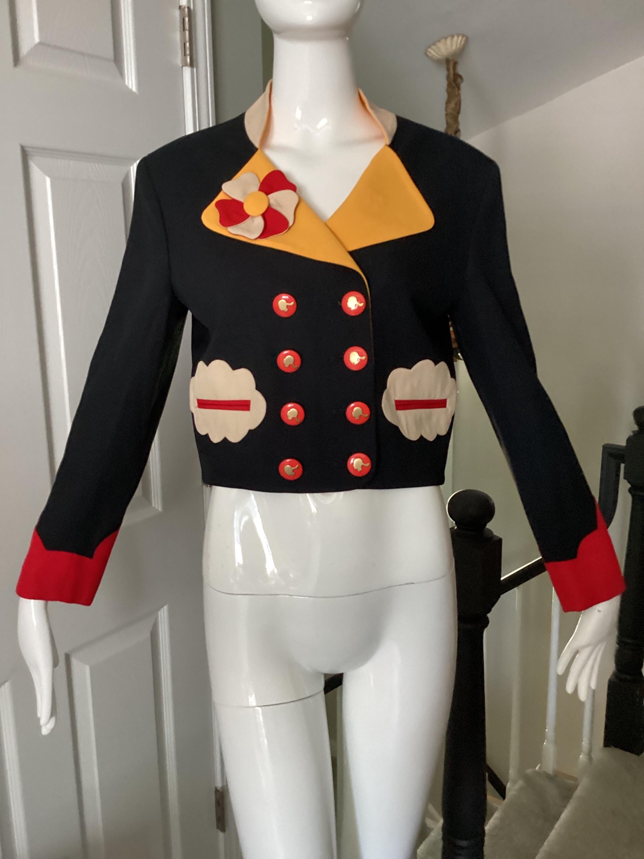【極希少/美品】MOSCHINO ハートボタン ノーカラージャケット オレンジ Moschino Heart Button Jacket - Etsy