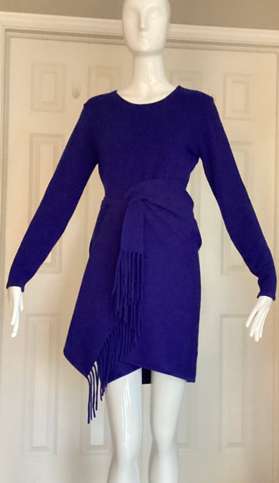 Donna Karan Black Label Vintage 1986 Royal Blue Cashmere Bodysuit and Wrap Skirt Size S Skirt Size M Top. Etsy Ireland