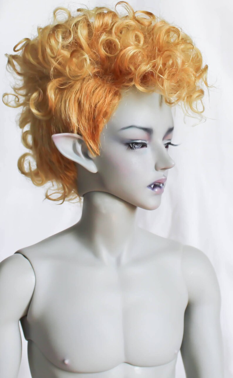 Bjd Wig Medium Short Curly Mohawk Hairstyle Etsy