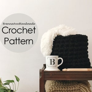 CROCHET PATTERN - The Jumbo Yarn Basket, Instant Download PDF, Crocheted diy Easy-Intermediate Skill Level by BrennaAnnHandmade