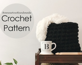 CROCHET PATTERN - The Jumbo Yarn Basket, Instant Download PDF, Crocheted diy Easy-Intermediate Skill Level by BrennaAnnHandmade