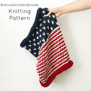 KNITTING PATTERN - USA Fair-Isle Knit Cowl, Patriotic Instant Download diy, Intermediate America Infinity Scarf by BrennaAnnHandmade