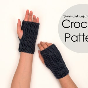 CROCHET PATTERN - The Cozy Fingerless Gloves, Instant Download PDF, Crocheted Texting Gloves diy Easy Skill Level by BrennaAnnHandmade