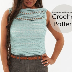 CROCHET PATTERN - The Lightweight Spring Crop Top, Instant Download PDF, Crocheted diy Easy-Intermediate Skill Level by BrennaAnnHandmade