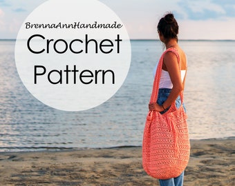 PATRÓN DE GANCHILLO - The Summer Days Jumbo Beach Bag / Tote - Patrón de descarga instantánea, patrón intermedio de bricolaje por BrennaAnnHandmade