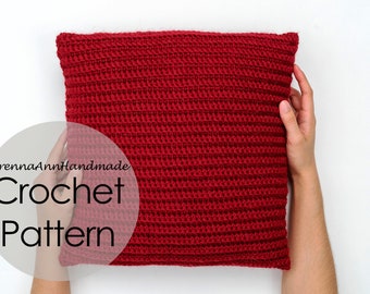 CROCHET PATTERN - The Textured Crochet Pillow, Instant Download PDF, Home Decor Pillow, diy Easy Intermediate by BrennaAnnHandmade