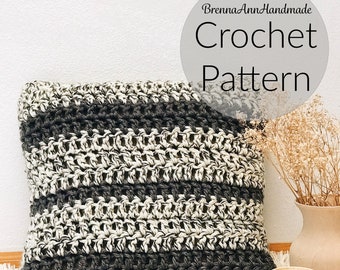 CROCHET PATTERN - The Log Cabin Pillow Cover, Instant Download PDF, Crocheting diy Easy-Intermediate Skill Level by BrennaAnnHandmade