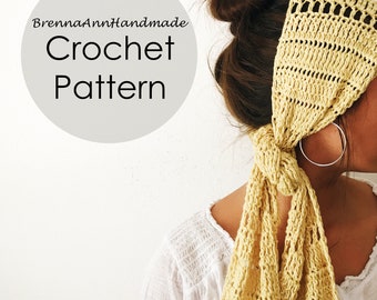 CROCHET PATTERN the Lightweight Fringe Scarf Headwrap Belt