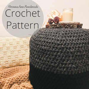 CROCHET PATTERN - The Circle Crochet Pouf, Instant Download PDF, Ottoman, Crocheting diy Easy-Intermediate Skill Level by BrennaAnnHandmade