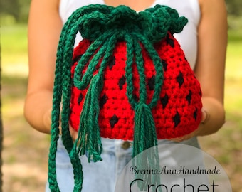 CROCHET PATTERN - The Summer Strawberry Purse  - Instant Download Pattern, DIY Intermediate Pattern by BrennaAnnHandmade