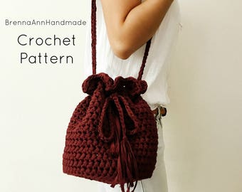 CROCHET PATTERN - The Sunset Purse - Boho Tassel Tote Bag - Instant Download Pattern, DIY Intermediate Pattern by BrennaAnnHandmade