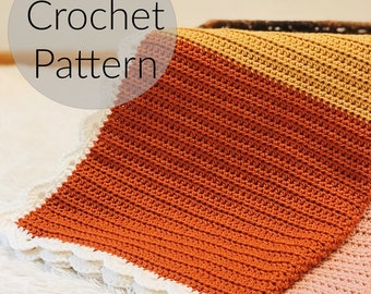 CROCHET PATTERN - The Flower Petals Baby Blanket Instant Download Pattern, Lightweight Multi Color Crocheted Afghan, Throw DIY Easy