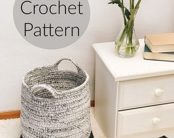 CROCHET PATTERN - The Home Storage Basket, Instant Download PDF, Crocheted diy Easy-Intermediate Skill Level by BrennaAnnHandmade