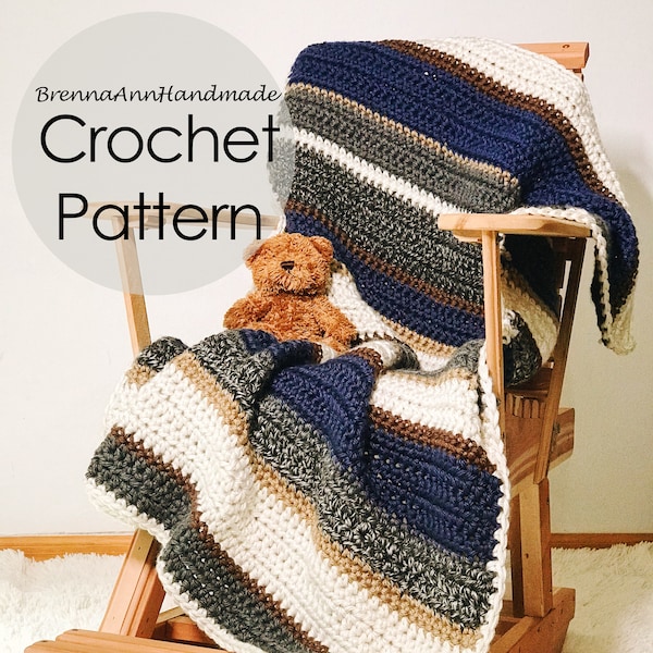CROCHET PATTERN - The Starry Skies Baby Blanket Instant Download Pattern, Multi Color Striped Crochet Afghan, Throw DIY Easy Intermediate