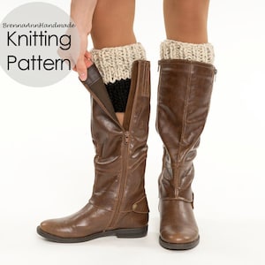 KNITTING PATTERN - The Reversible Chunky Boot Cuffs, Instant Download PDF, Crocheted diy Easy-Intermediate Skill Level by BrennaAnnHandmade