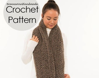 CROCHET PATTERN - The Chunky Infinity Loop Scarf, Instant Download PDF, Crocheted diy Easy-Intermediate Skill Level by BrennaAnnHandmade