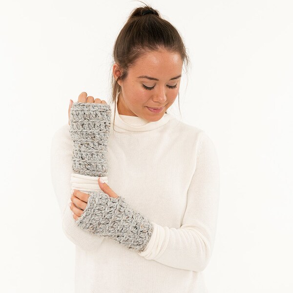 Ready To Ship! SALE - Chunky Crochet Wool Fingerless Gloves, Knit Texting Mittens, Hand Warmers, Women's Warm, Soft, Cozy, Handmade Winter