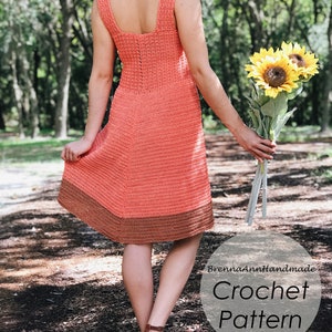 CROCHET PATTERN The Cotton Summer Dress, Instant Download PDF, Crocheted diy Easy-Intermediate Skill Level by BrennaAnnHandmade image 2