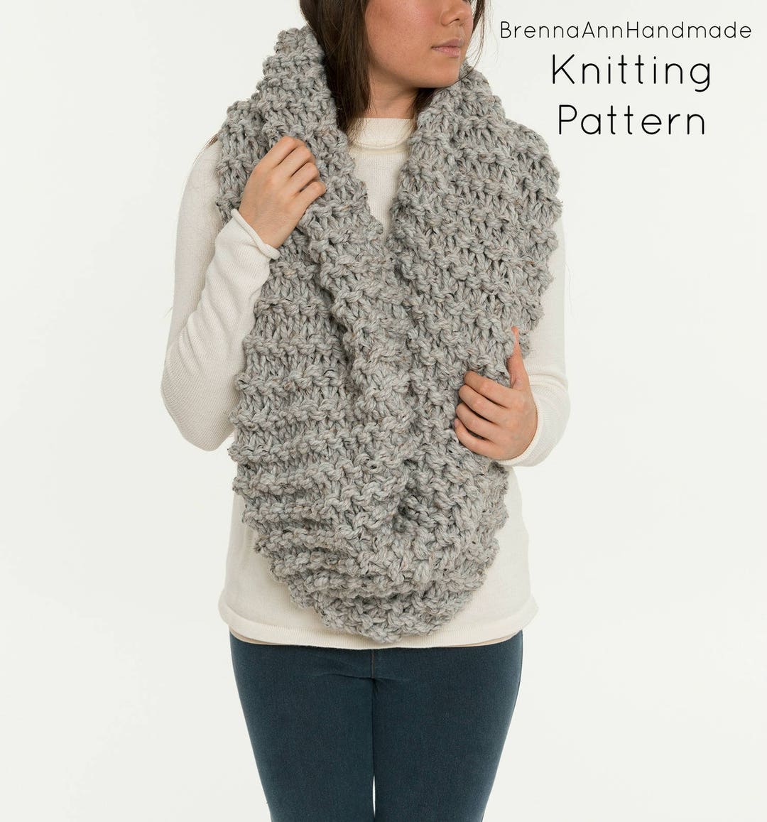 KNITTING PATTERN - the XL Infinity Knit Blanket Scarf - Super Chunky ...