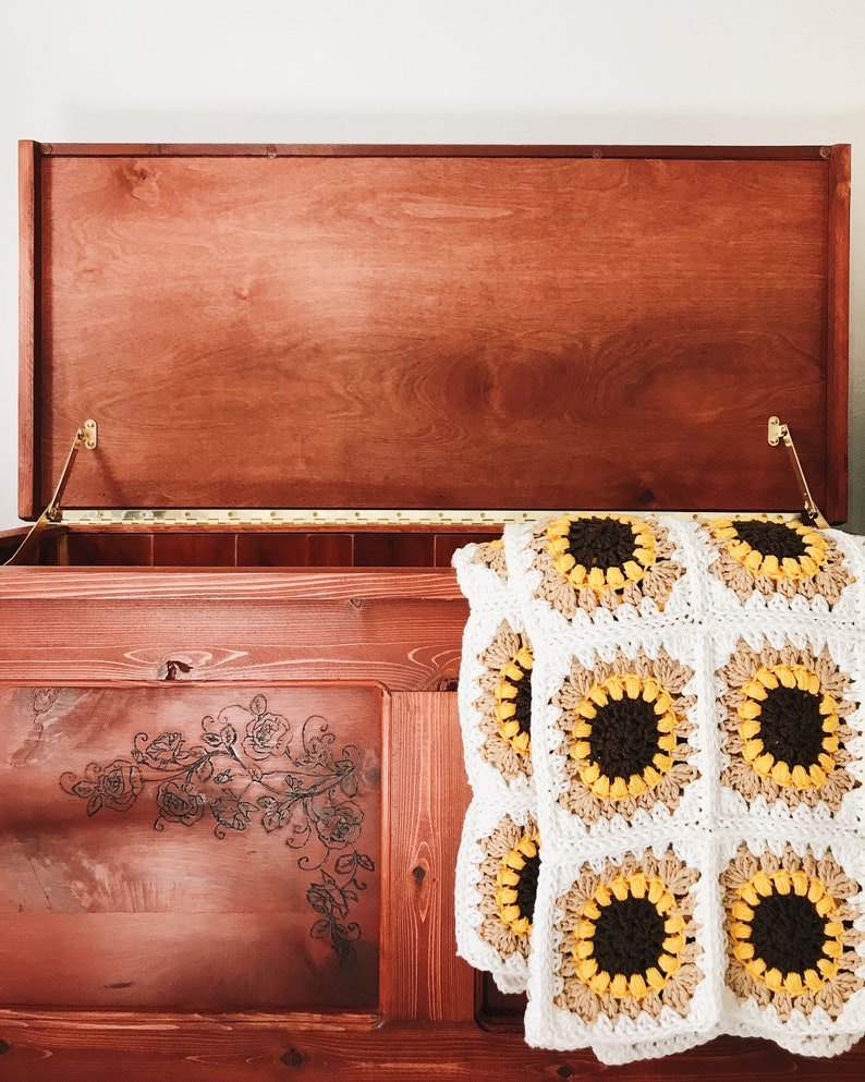 CROCHET PATTERN The Sunflower Blanket Instant Download PDF, Flower Granny Square Afghan, diy Intermediate Throw by BrennaAnnHandmade image 3