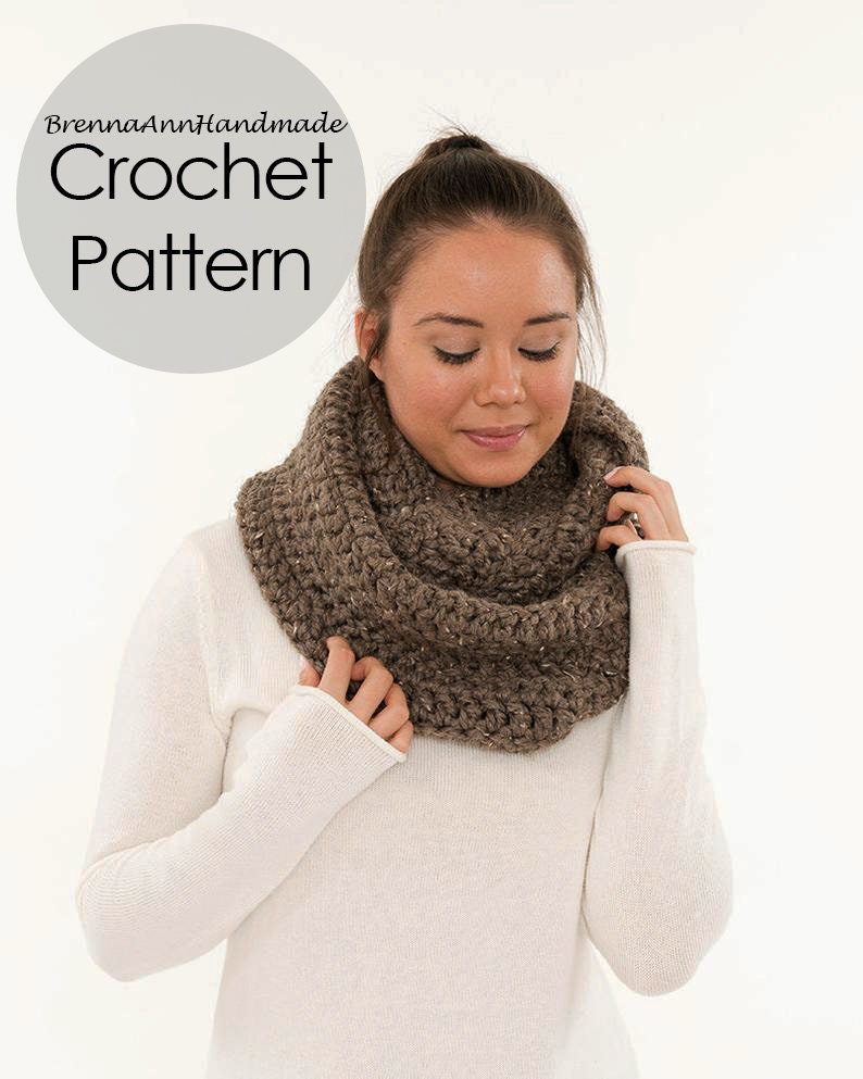 CROCHET PATTERN - the Chunky Infinity Loop Scarf, Instant Download PDF ...
