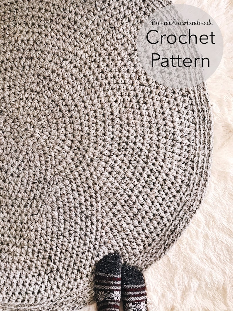 CROCHET PATTERN The Classic Circle Rug, Instant Download PDF, Crocheted Home Decor, diy Easy-Intermediate Skill Level by BrennaAnnHandmade image 7