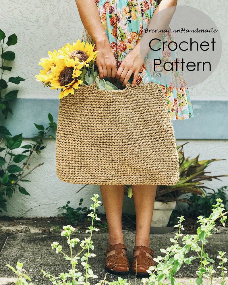CROCHET PATTERN the Natural Jute Twine Tote Bag Instant Etsy