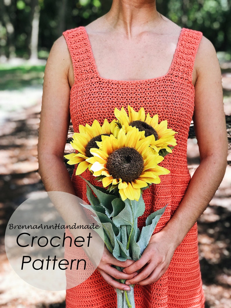 CROCHET PATTERN The Cotton Summer Dress, Instant Download PDF, Crocheted diy Easy-Intermediate Skill Level by BrennaAnnHandmade image 8