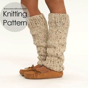 KNITTING PATTERN The Chunky Knit Legwarmers, Instant Download PDF, Crocheted diy Easy-Intermediate Skill Level by BrennaAnnHandmade image 1